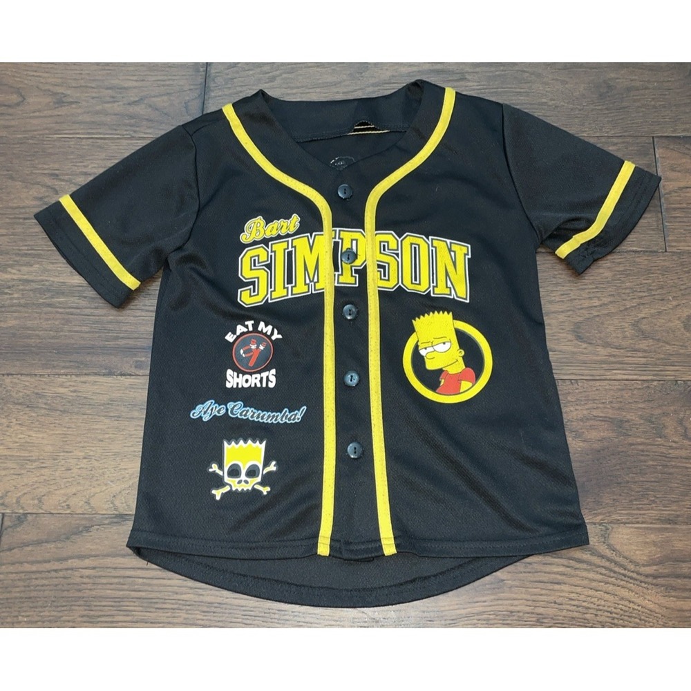 Vintage Bart‎ Simpson "EAT MY SHORTS" Baseball Jersey Youth Size 6/7